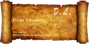 Dian Levente névjegykártya